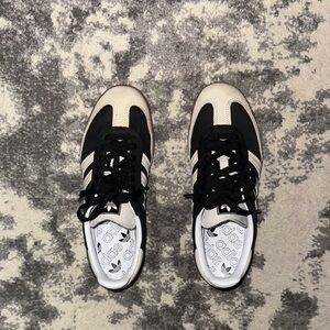 Adidas Black and Cream Classic Sneakers
